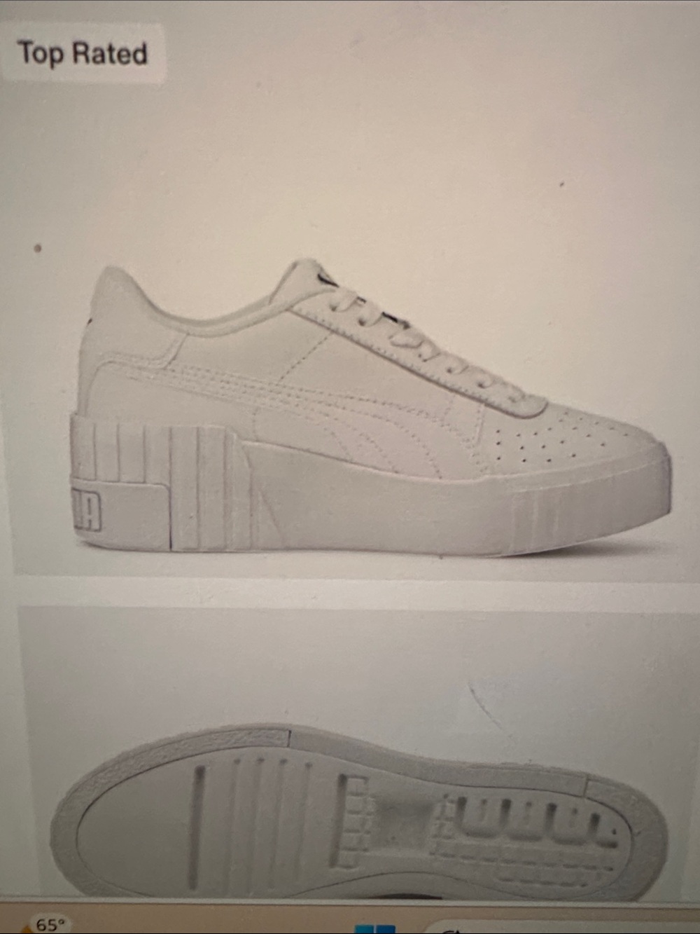 Puma Cali Wedge White Platform Lace-Up Sneakers EU 40